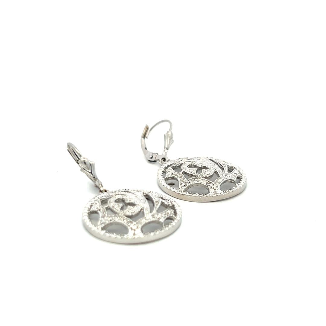Vintage 14K White Gold Dangling Earrings 7.4 Grams 1.38*0.79*0.15IN