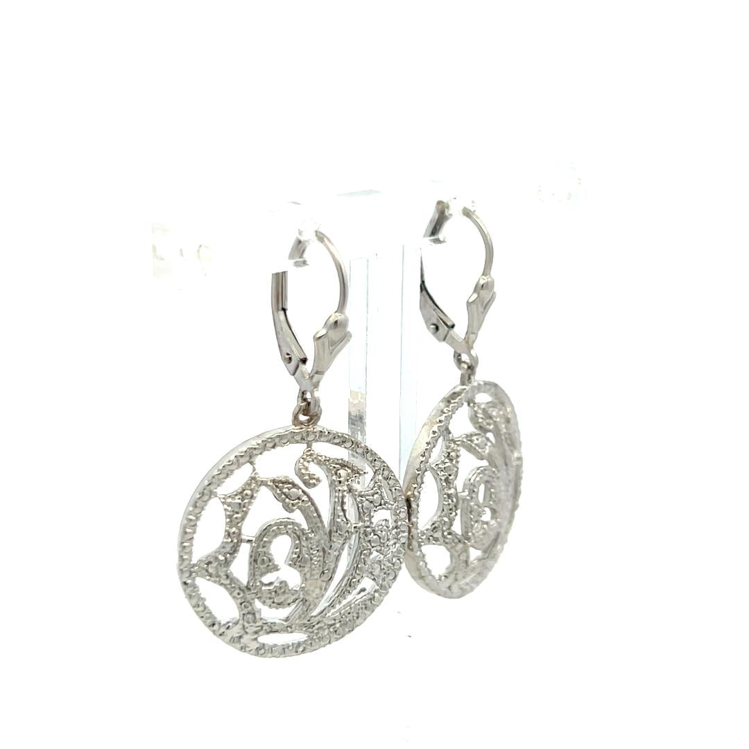Vintage 14K White Gold Dangling Earrings 7.4 Grams 1.38*0.79*0.15IN