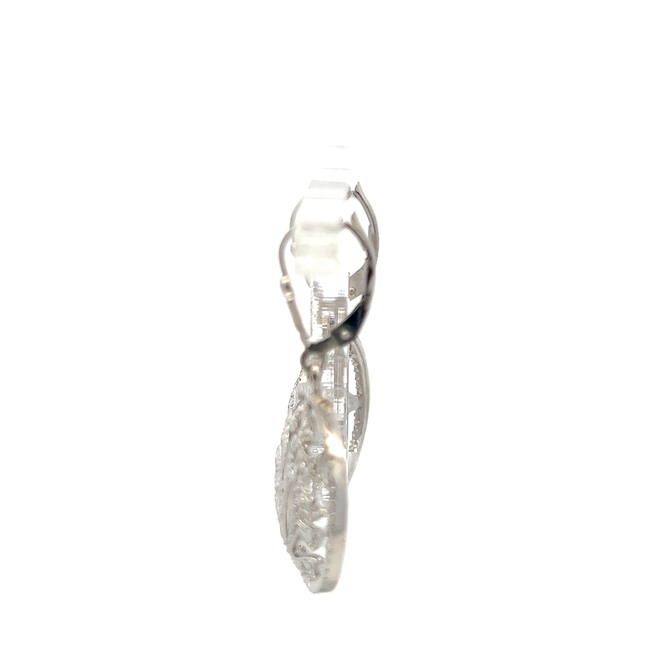 Vintage 14K White Gold Dangling Earrings 7.4 Grams 1.38*0.79*0.15IN