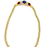 8.30 Carat Sapphire 4.77 Carat Ruby 0.41 Carat Diamond 18 Karat Yellow Gold Necklace