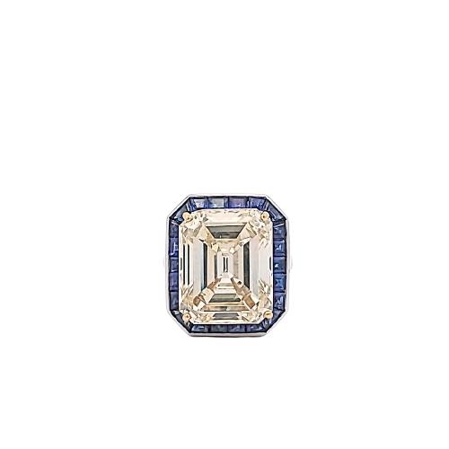 Oscar Heyman 17.35 Carat Emerald Cut Flyb-SI1 Diamond 18K WG Cocktail Ring