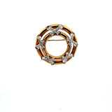 1.00 Carat Round H-I1 Diamond 18 Karat Gold Pin
