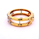 0.78 Carat Round Brilliant G SI1 Diamond 18 Karat Yellow Gold Bangle Bracelet