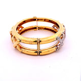 0.78 Carat Round Brilliant G SI1 Diamond 18 Karat Yellow Gold Bangle Bracelet