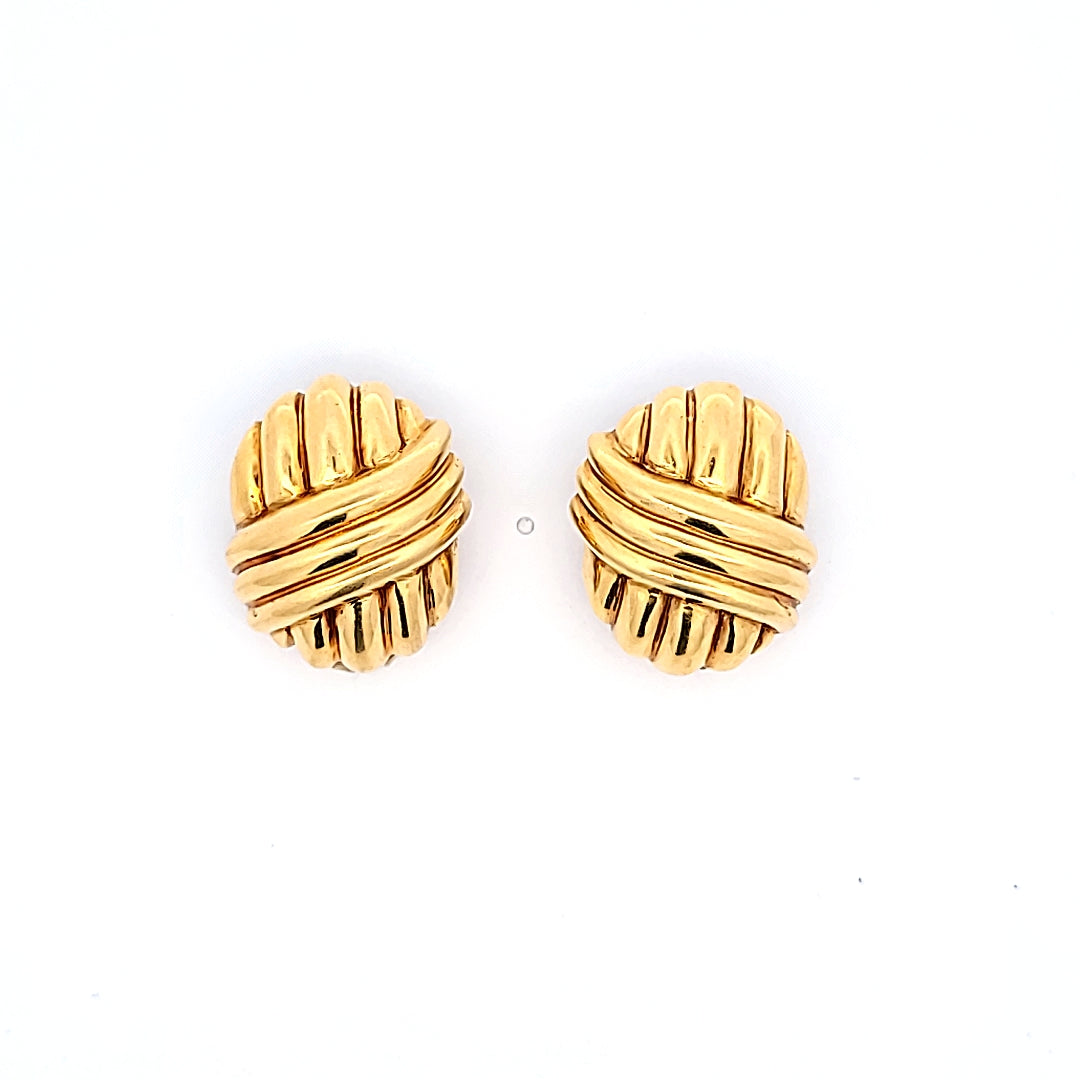 Vintage 21.40 Grams 18 Karat Yellow Gold Clip On Earrings