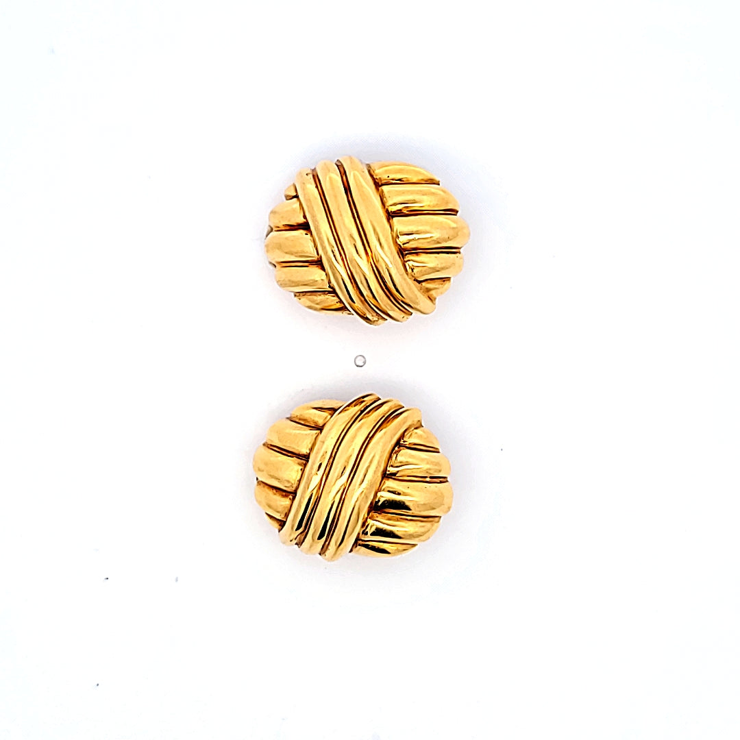 Vintage 21.40 Grams 18 Karat Yellow Gold Clip On Earrings