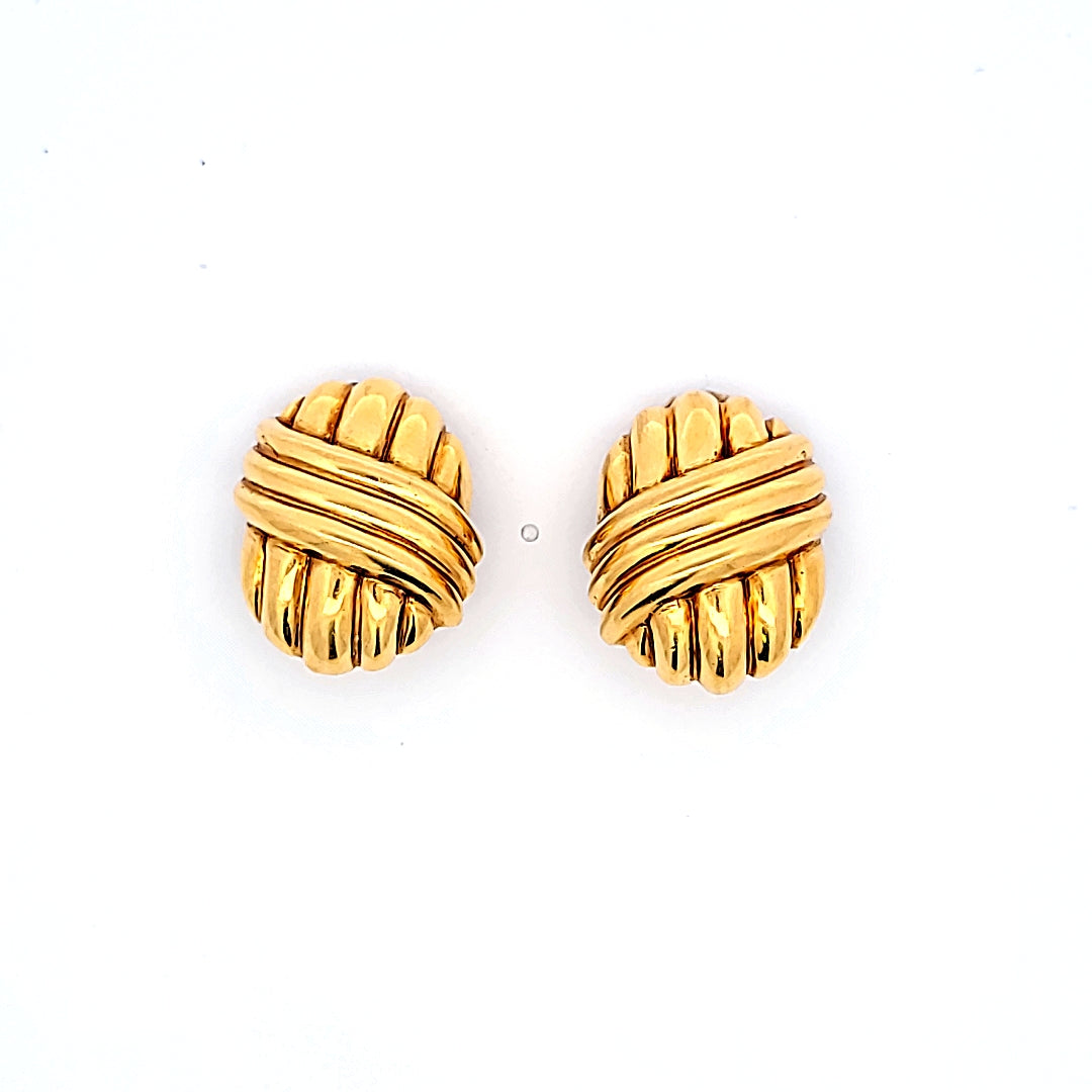 Vintage 21.40 Grams 18 Karat Yellow Gold Clip On Earrings