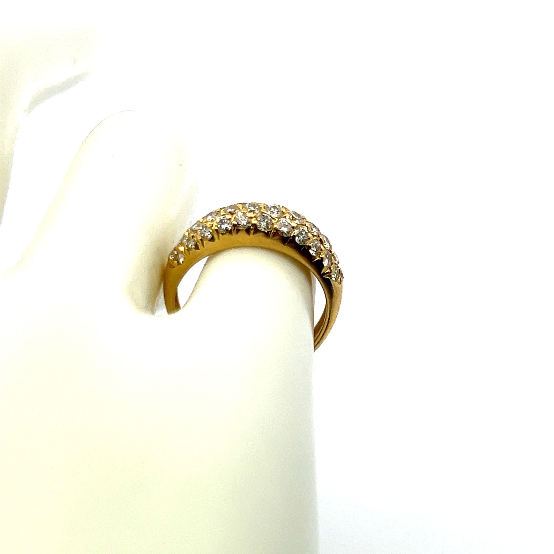 Van Cleef & Arpels 18K Yellow Gold Band Ring with 0.75ct E VS1 Diamonds