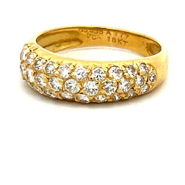 Van Cleef & Arpels 18K Yellow Gold Band Ring with 0.75ct E VS1 Diamonds