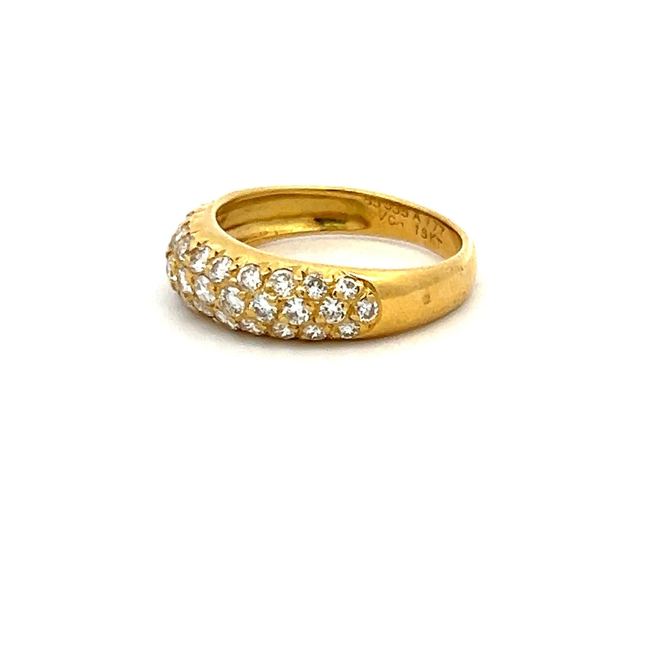Van Cleef & Arpels 18K Yellow Gold Band Ring with 0.75ct E VS1 Diamonds