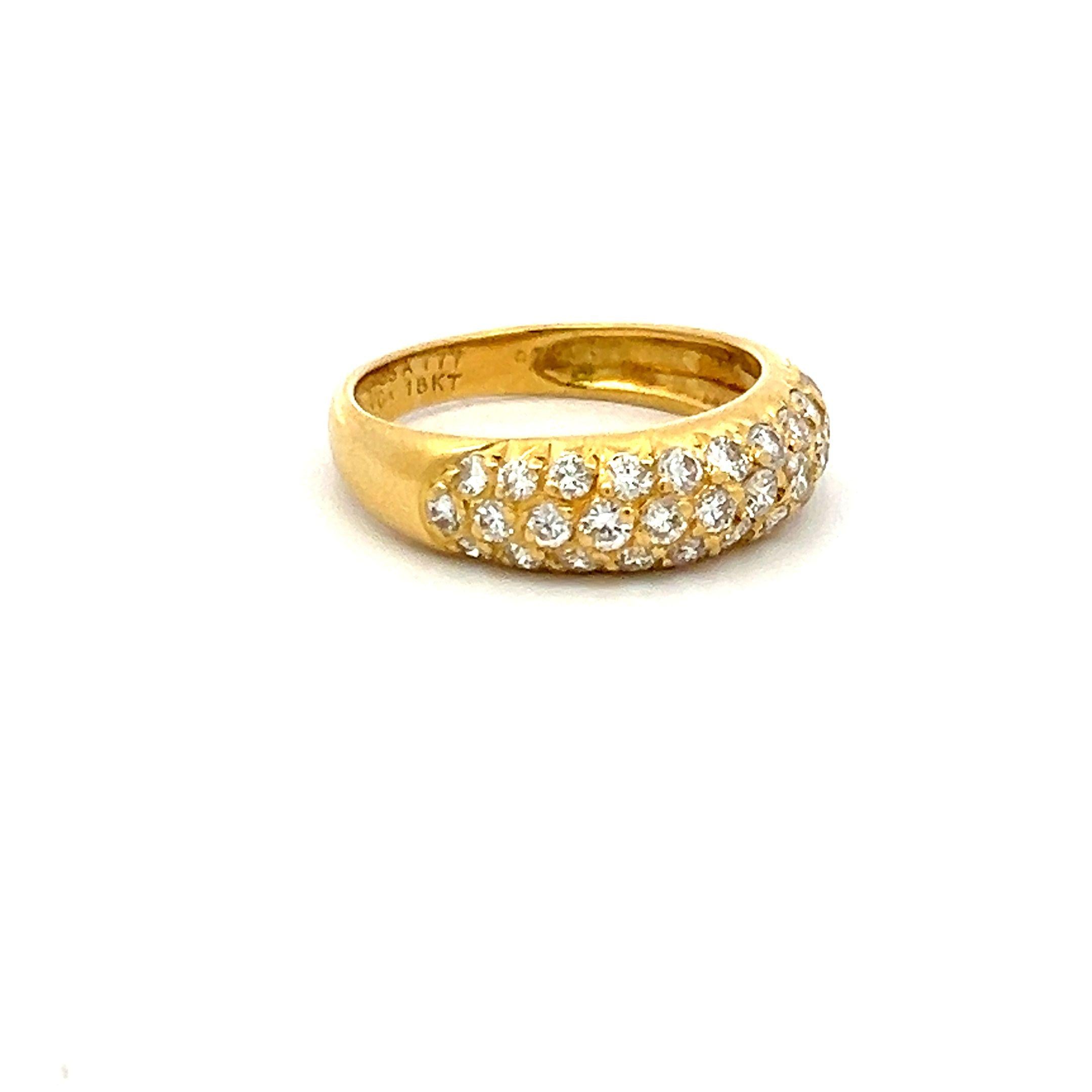 Van Cleef & Arpels 18K Yellow Gold Band Ring with 0.75ct E VS1 Diamonds