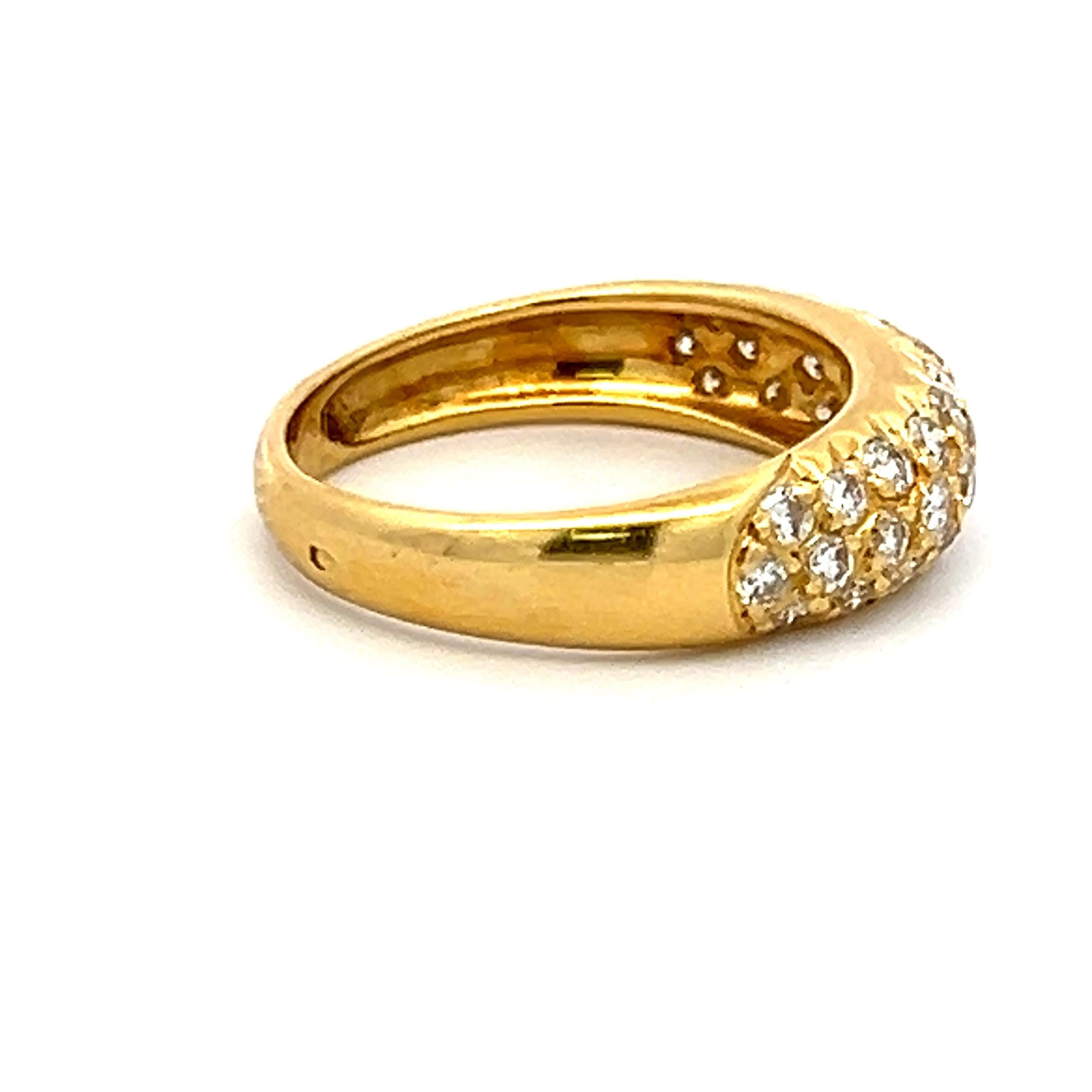 Van Cleef & Arpels 18K Yellow Gold Band Ring with 0.75ct E VS1 Diamonds