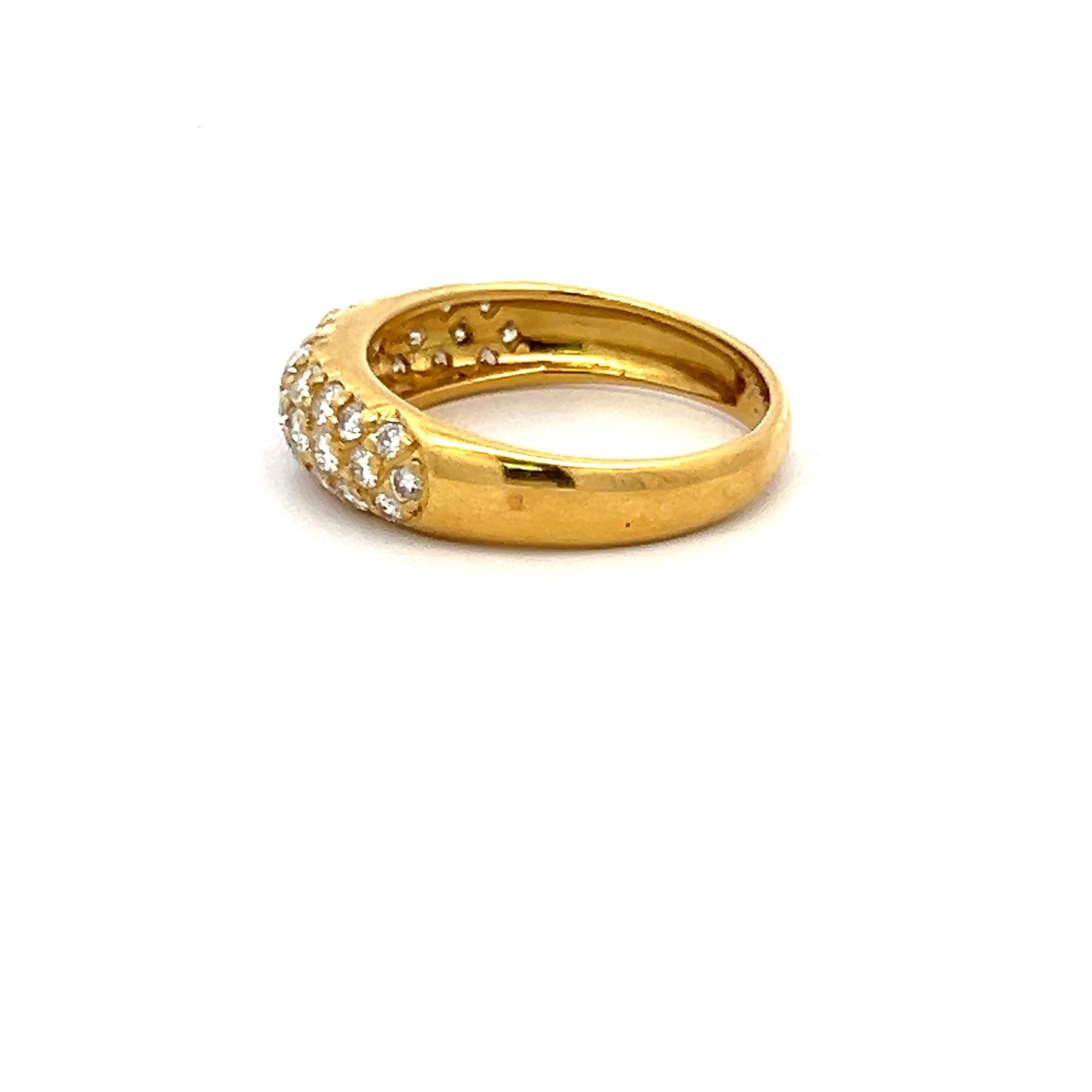 Van Cleef & Arpels 18K Yellow Gold Band Ring with 0.75ct E VS1 Diamonds