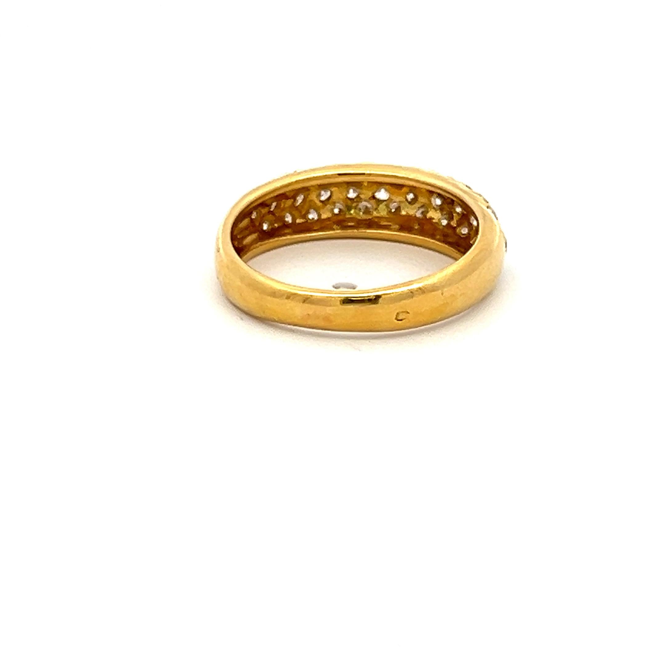 Van Cleef & Arpels 18K Yellow Gold Band Ring with 0.75ct E VS1 Diamonds