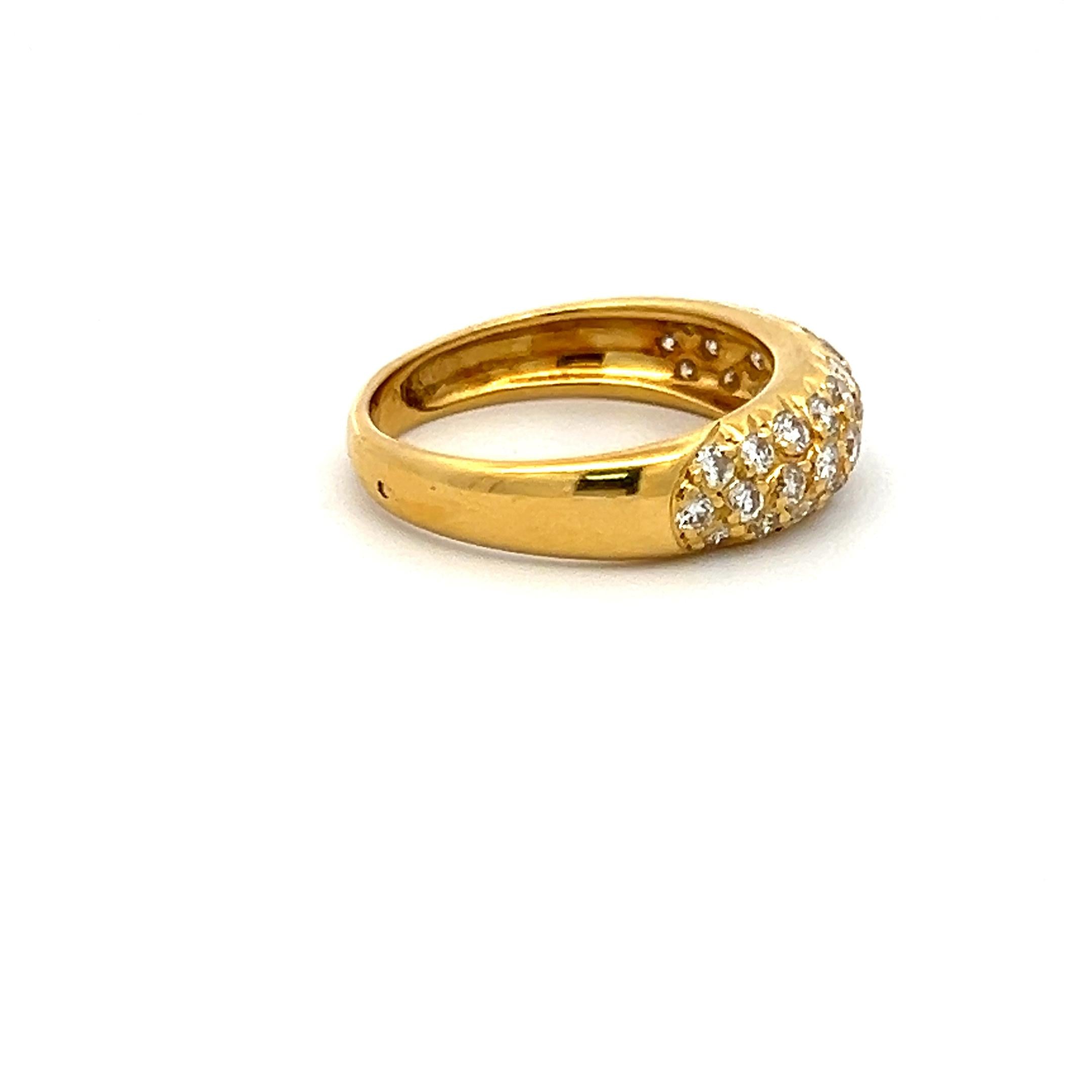 Van Cleef & Arpels 18K Yellow Gold Band Ring with 0.75ct E VS1 Diamonds