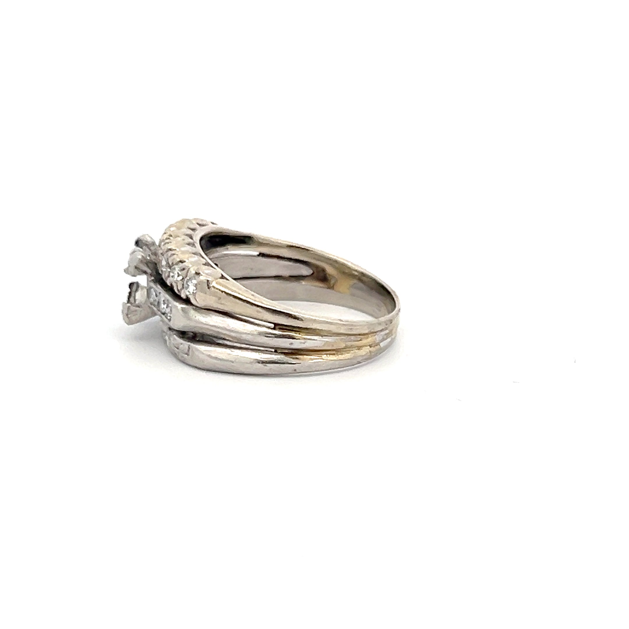 0.54 Carat Round Brilliant H SI1 Diamond White Platinum Semi Mount Ring
