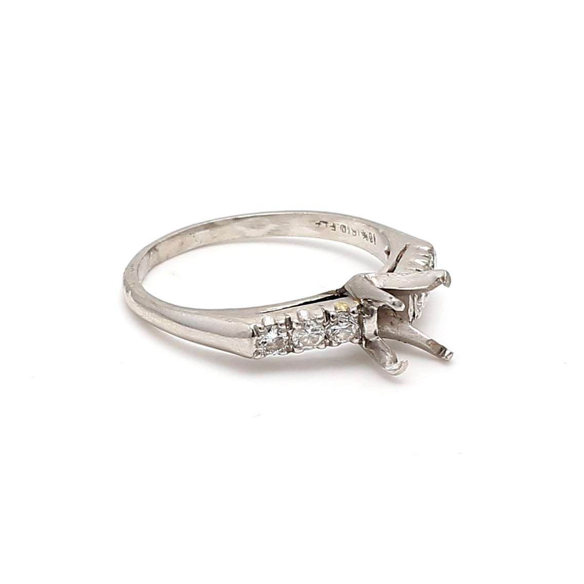 0.40 Carat Round Brilliant I SI1 Diamond Platinum Semi Mount Ring