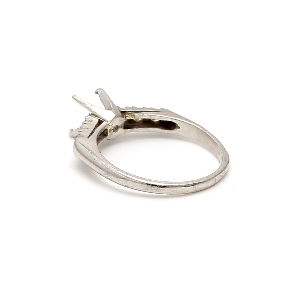 0.40 Carat Round Brilliant I SI1 Diamond Platinum Semi Mount Ring