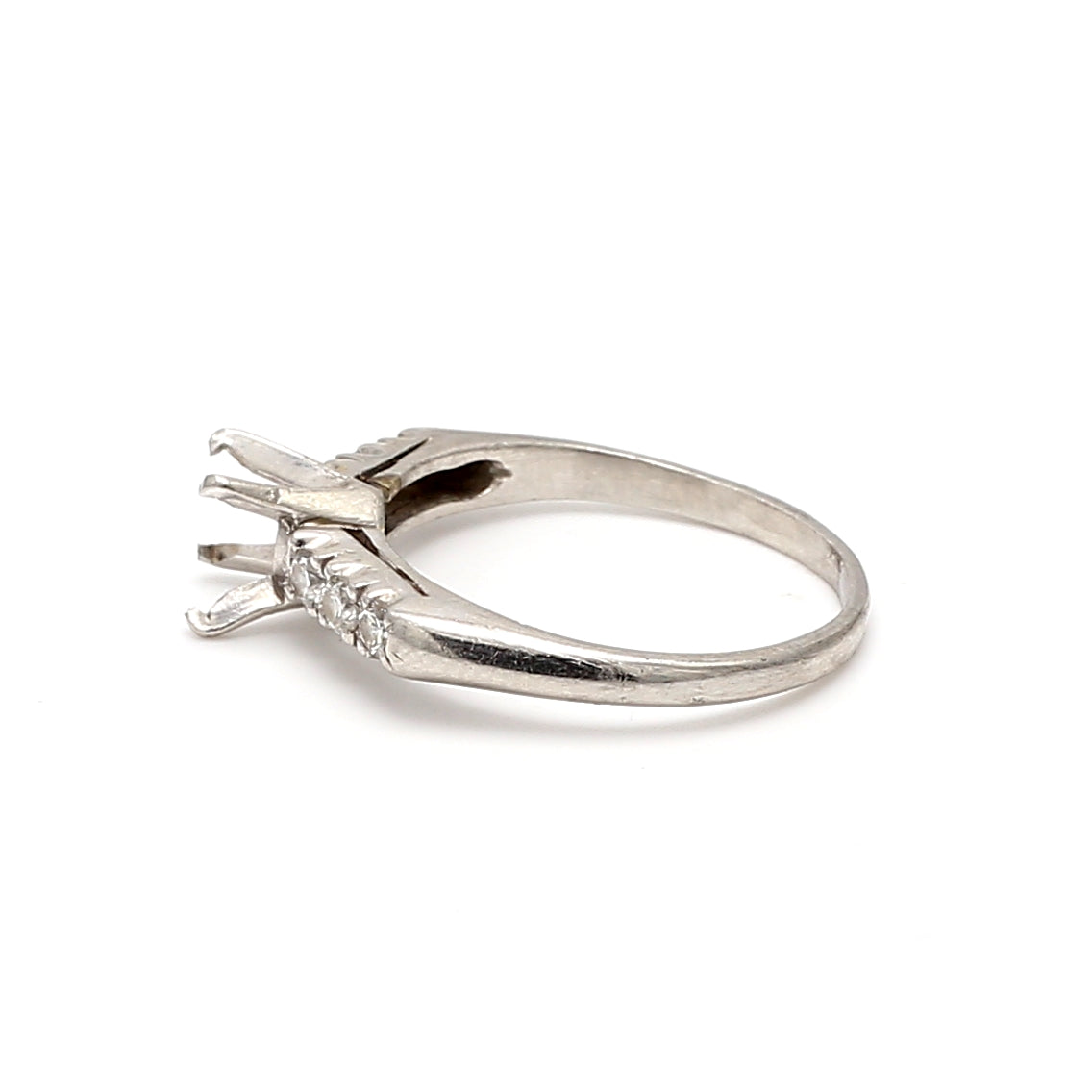 0.40 Carat Round Brilliant I SI1 Diamond Platinum Semi Mount Ring