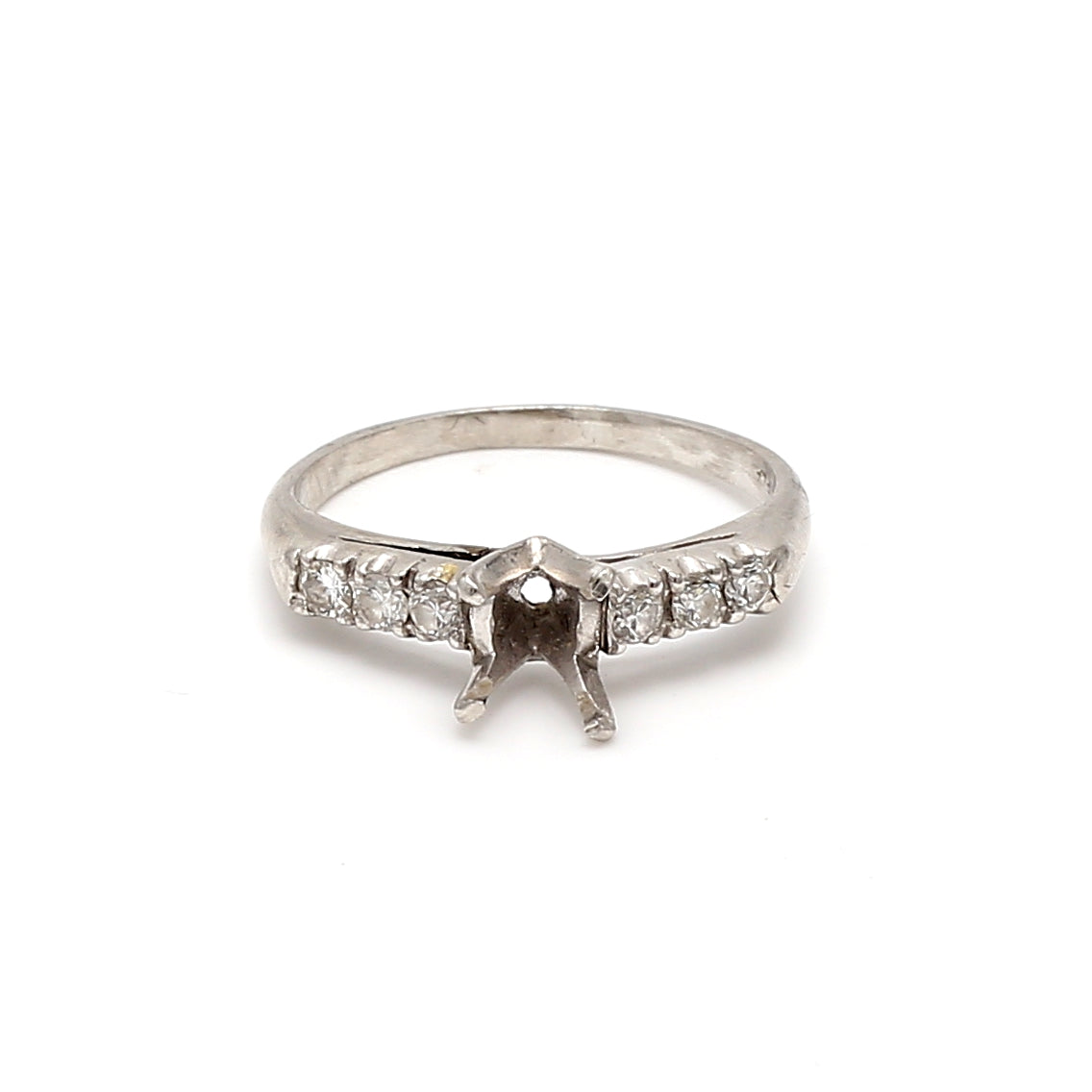 0.40 Carat Round Brilliant I SI1 Diamond Platinum Semi Mount Ring