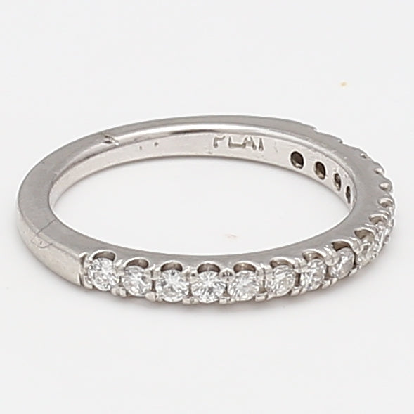 0.60 Carat Round Brilliant H VS1 Diamond Platinum Band Ring