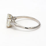 3.02 Carat Asscher Cut I FL Diamond Platinum Engagement Ring