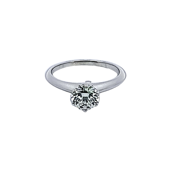 Tiffany & Co 1.10 Carat Round Brilliant I VVS1 Diamond White Platinum Engagement Ring