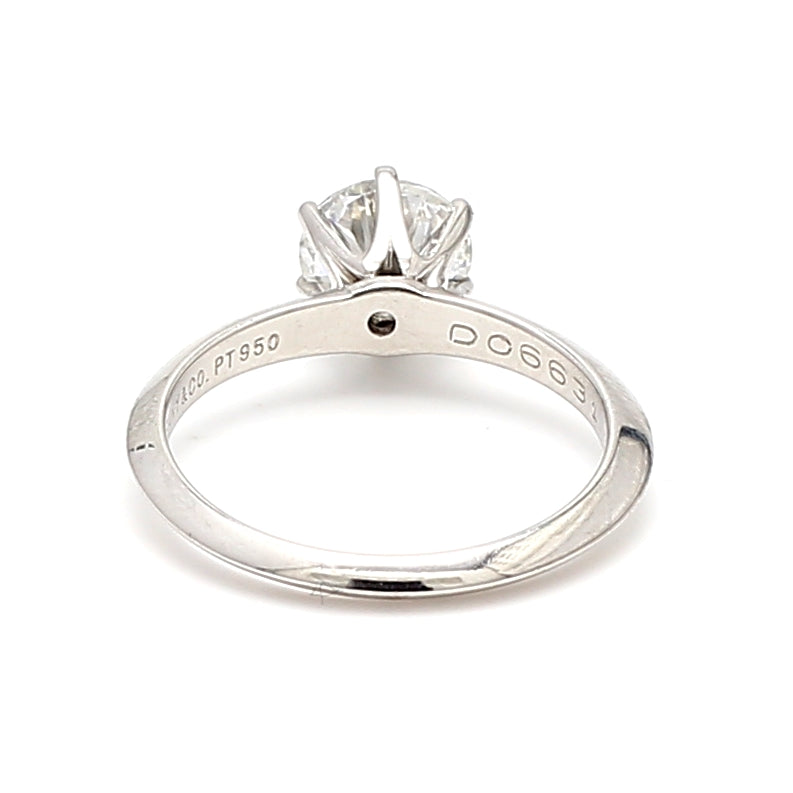 Tiffany & Co 1.10 Carat Round Brilliant G VS2 Diamond Platinum Engagement Ring