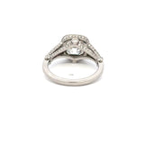 Tiffany & Co 3.54 Carat Cushion Brilliant and Round Diamond Platinum Halo Ring