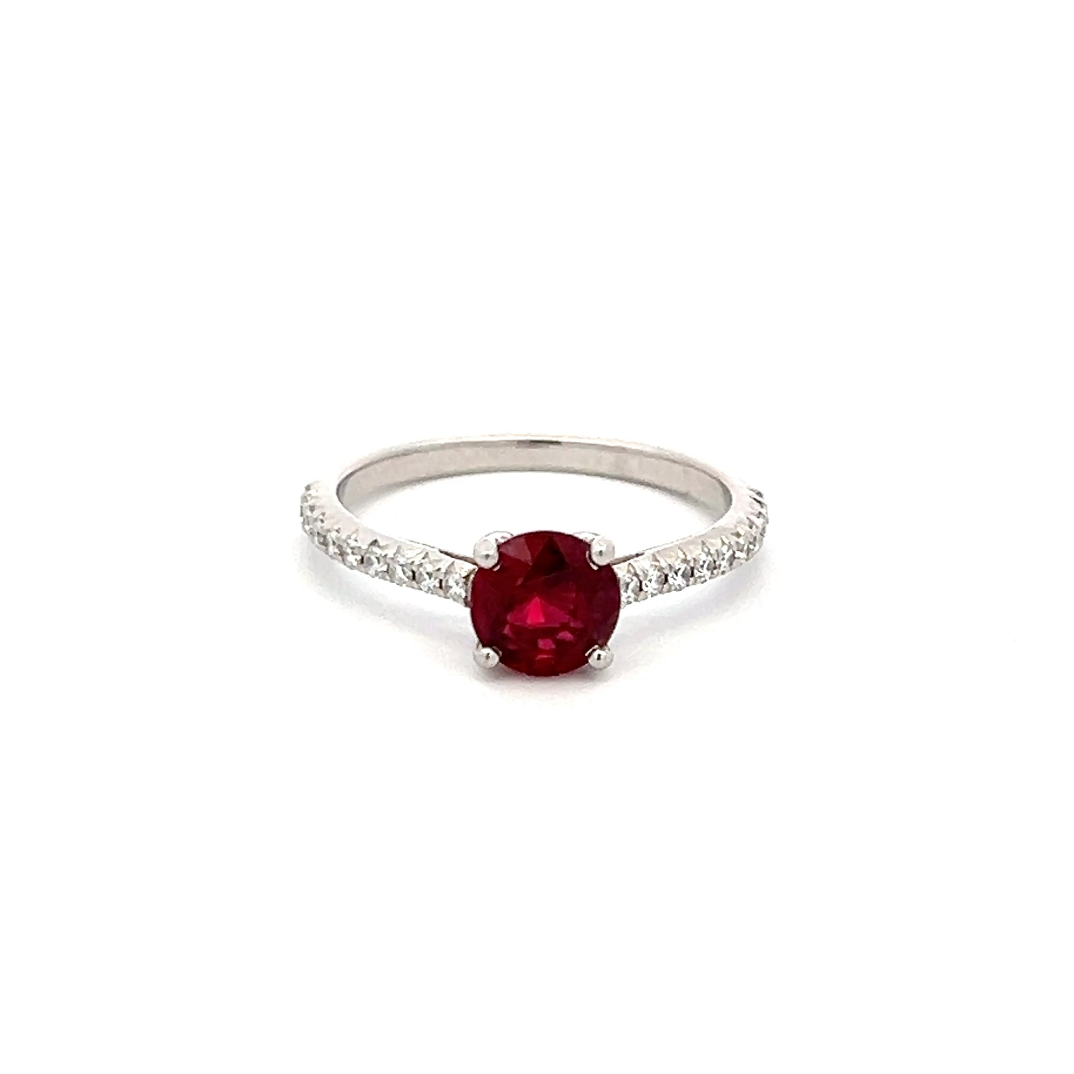 Tiffany & Co 1.17 Carat Round Brilliant 0.20 Carat Round Brilliant Diamond Platinum Engagement Ring