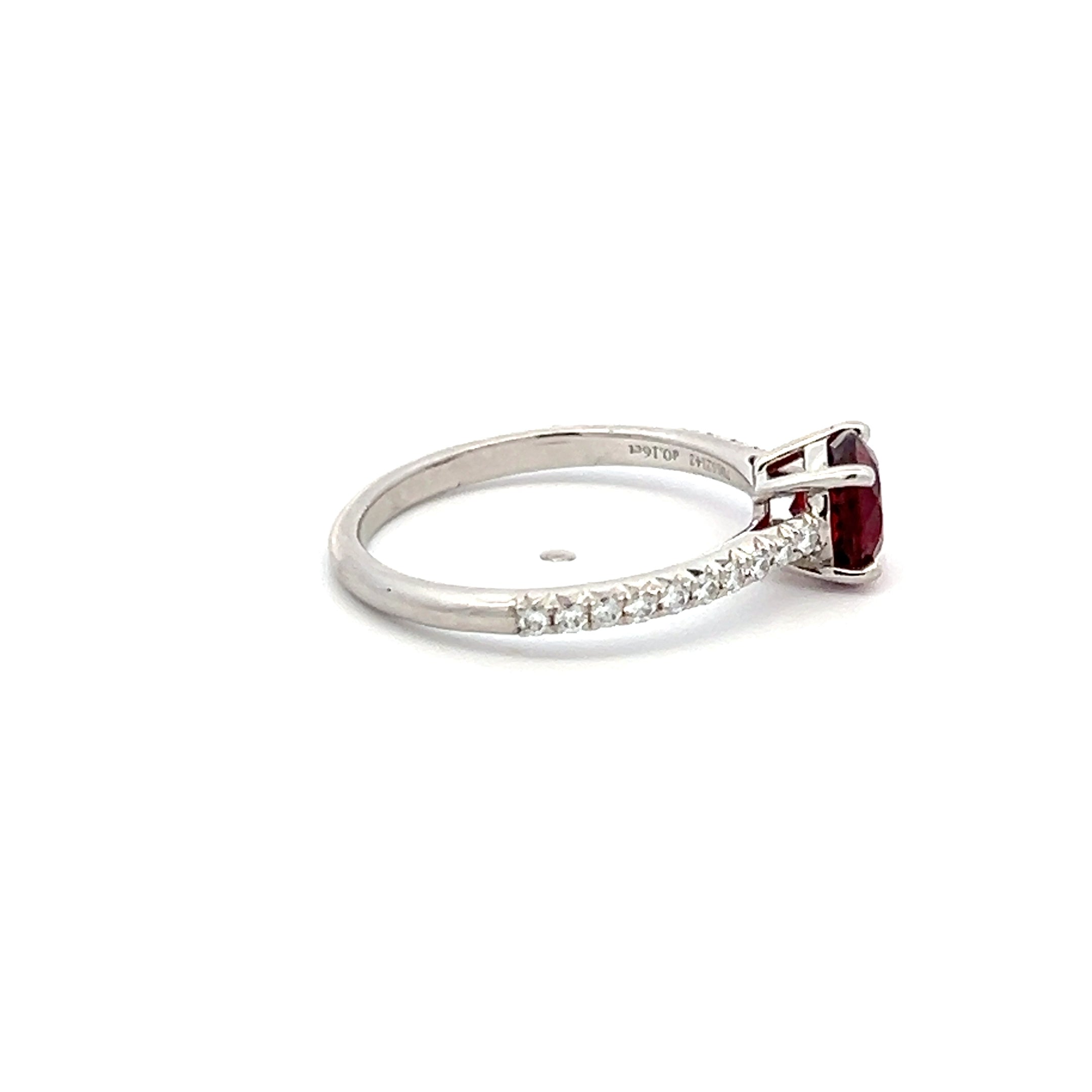 Tiffany & Co 1.17 Carat Round Brilliant 0.20 Carat Round Brilliant Diamond Platinum Engagement Ring