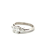 Tiffany & Co 1.05 Carat Round and Pear Shape Diamond Platinum Engagement Ring