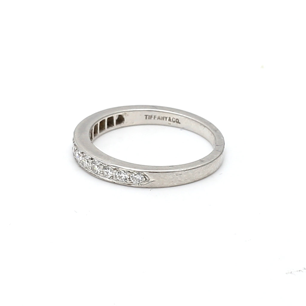 Tiffany & Co 0.39 Carat Round Brilliant G VS1 Diamond Platinum Band Ring