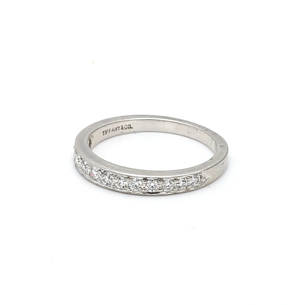 Tiffany & Co 0.39 Carat Round Brilliant G VS1 Diamond Platinum Band Ring