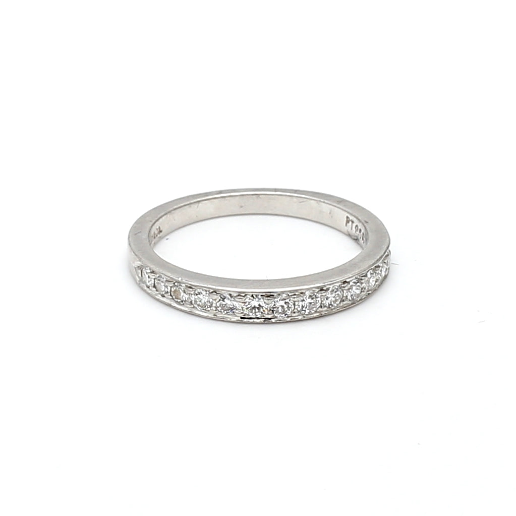 Tiffany & Co 0.39 Carat Round Brilliant G VS1 Diamond Platinum Band Ring