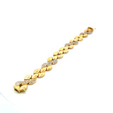 1.20 Carat Round Brilliant H I1 Diamond 18 Karat Yellow Gold Link Bracelet