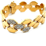 1.20 Carat Round Brilliant H I1 Diamond 18 Karat Yellow Gold Link Bracelet