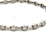 2.30 Carat Round Brilliant H VS1 Diamond 18 Karat White Gold Link Bracelet