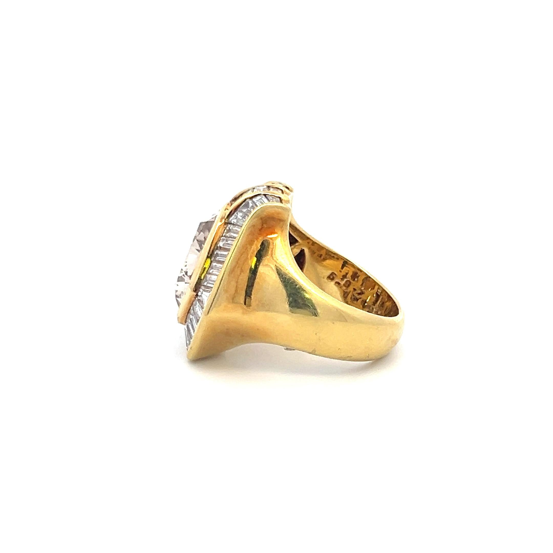 Oscar Heyman 5.97ct Fancy Deep Brown Yellow Diamond 18K Gold Cocktail Ring