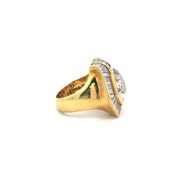 Oscar Heyman 5.97ct Fancy Deep Brown Yellow Diamond 18K Gold Cocktail Ring
