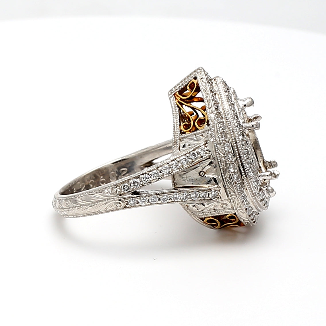 0.32 Carat Round Brilliant H SI1 Diamond Platinum Semi Mount Ring