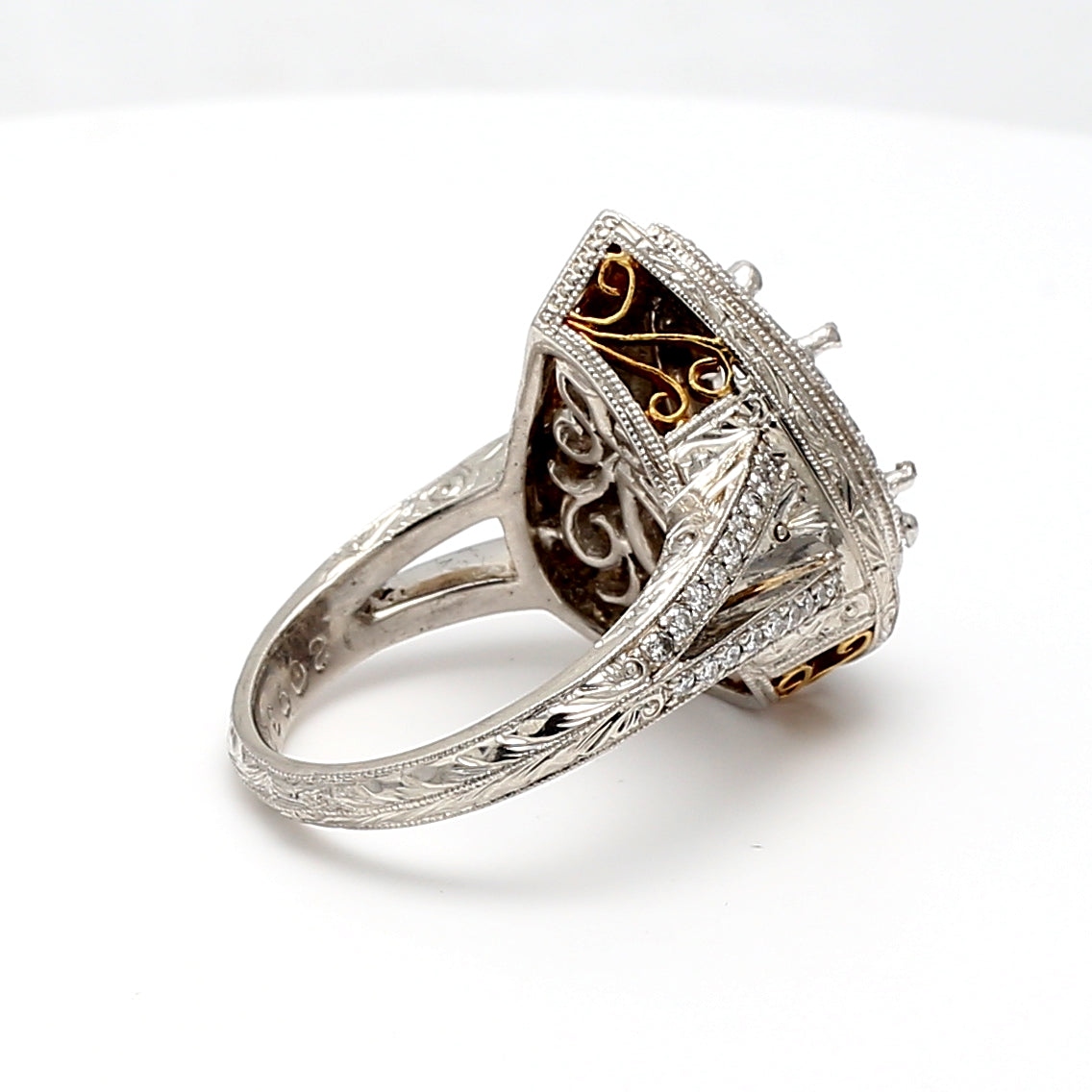 0.32 Carat Round Brilliant H SI1 Diamond Platinum Semi Mount Ring