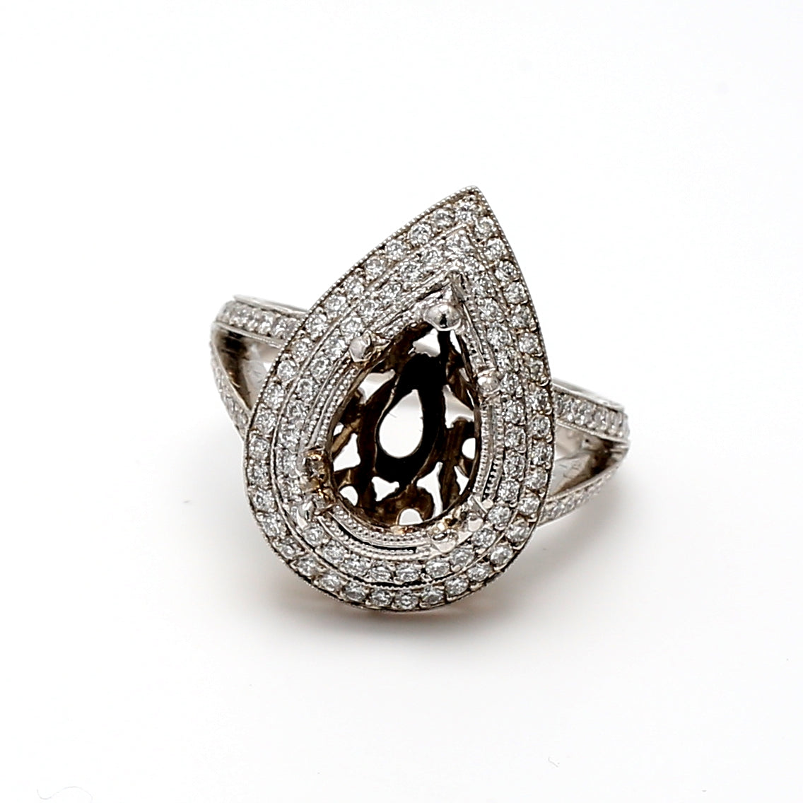 0.32 Carat Round Brilliant H SI1 Diamond Platinum Semi Mount Ring