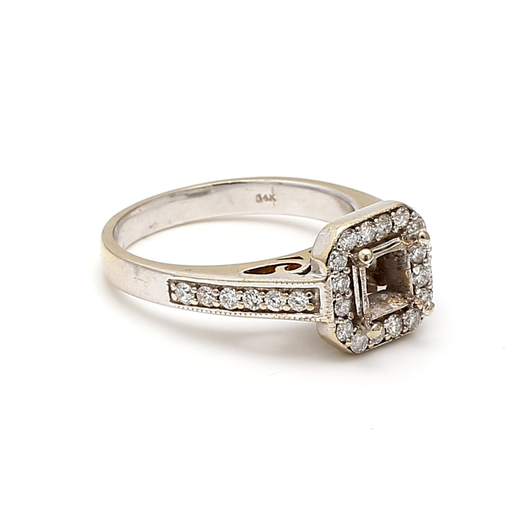 0.35 Carat Round Brilliant I SI1 Diamond 14 Karat White Gold Semi Mount Ring