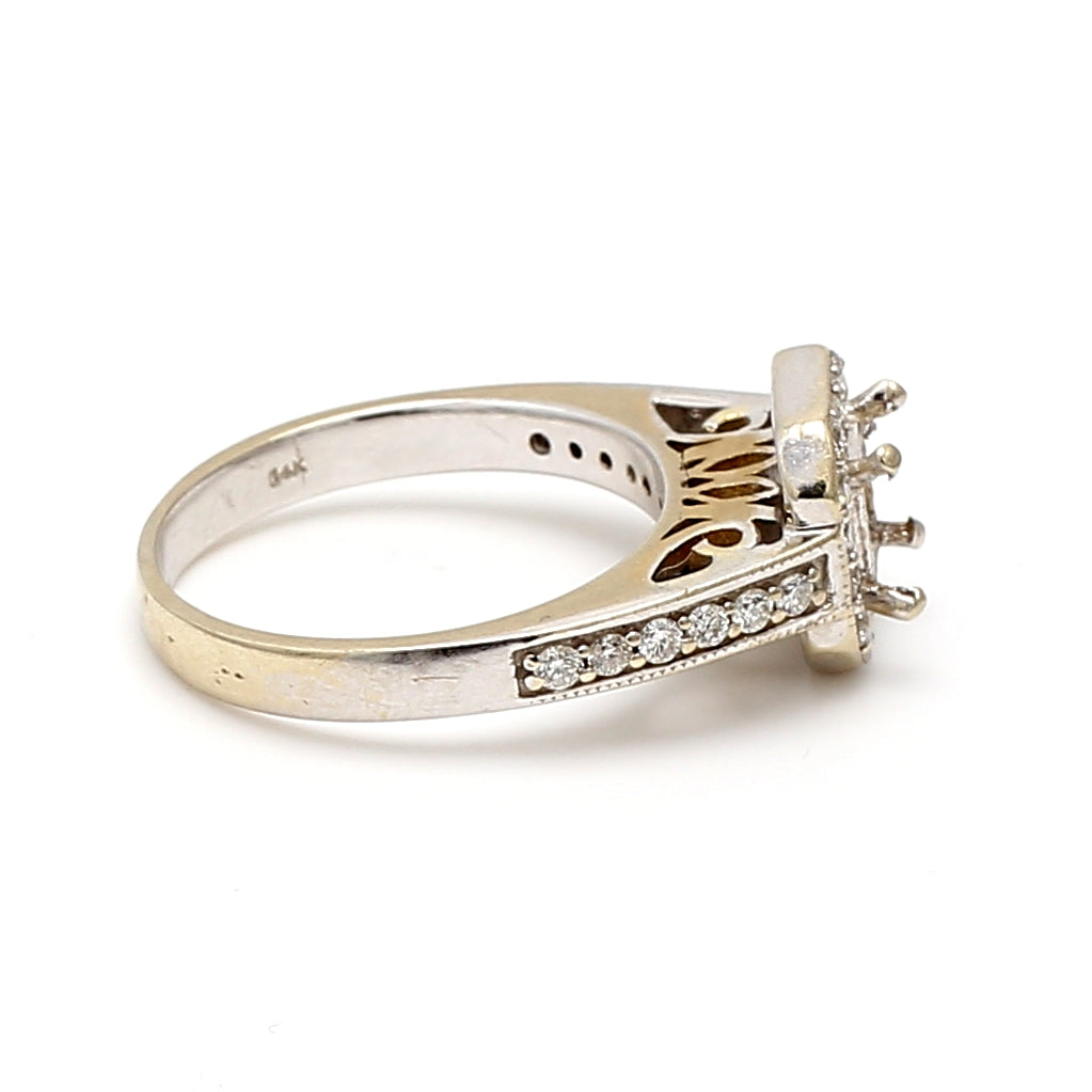 0.35 Carat Round Brilliant I SI1 Diamond 14 Karat White Gold Semi Mount Ring