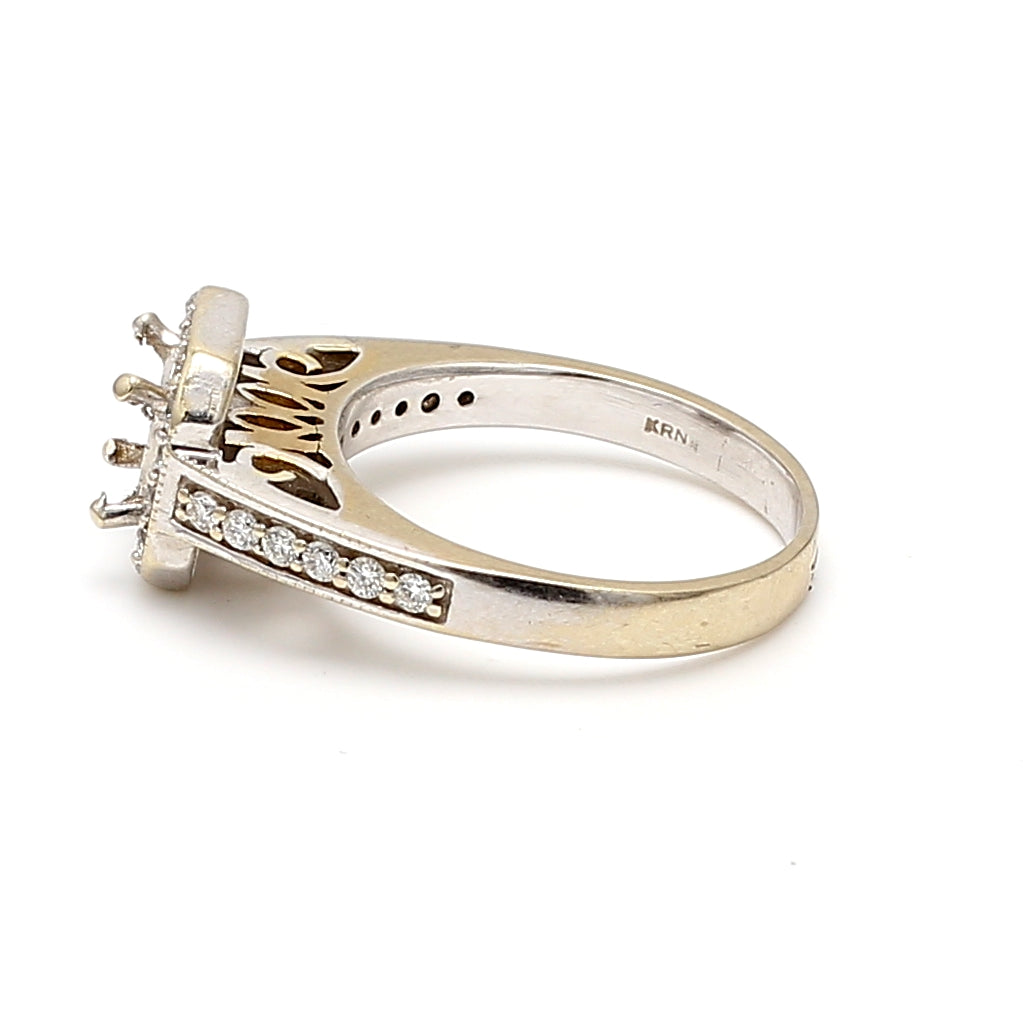 0.35 Carat Round Brilliant I SI1 Diamond 14 Karat White Gold Semi Mount Ring