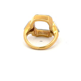 0.70 Carat Triangular Shape G VS1 Diamond 18 Karat Two Tone Gold Semi Mount Ring