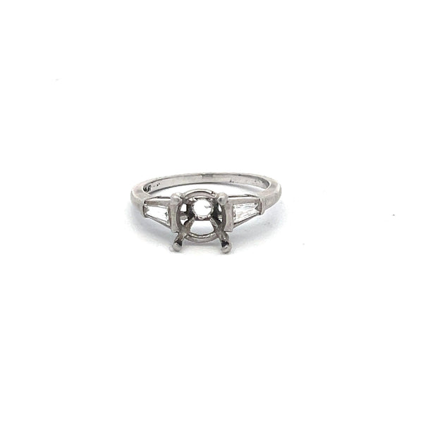 0.25ct Tapered Baguette Diamond Platinum Semi-Mount Ring (H VS1)