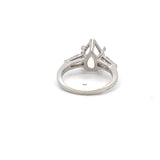 0.70 Carat Tapered Baguette Shape G VS1 Diamond Platinum Semi Mount Ring