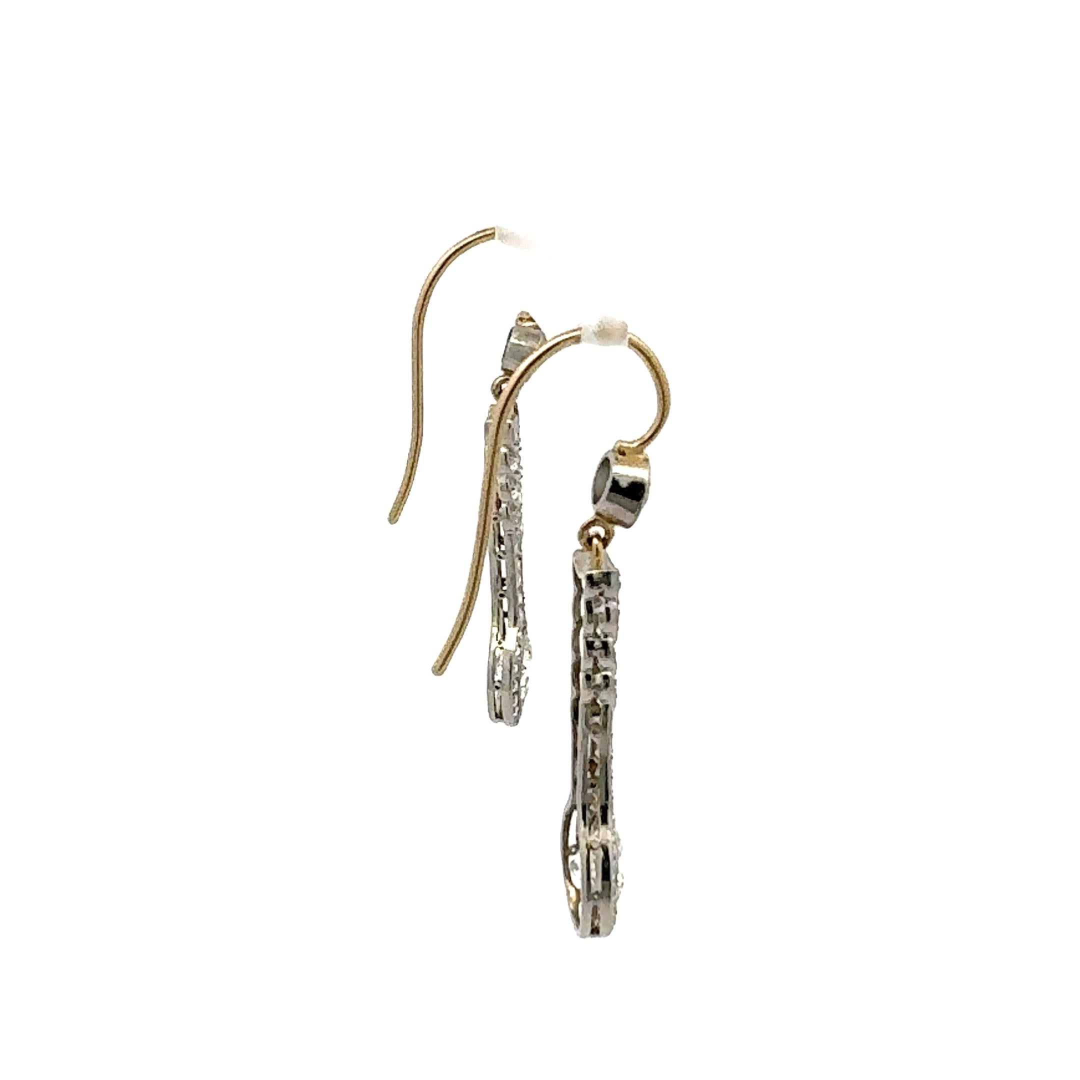 3.22 Carat Old European Cut GIA Diamond Platinum Dangling Earring